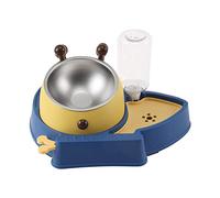 3 In 1 Dog Feeder Set Tilted For Food Bowl Anti-Vomiting Raised Bowls With Water Dispenser Easy To Disassemb Dog Water Food Bowl Dispenser Combo Set Elevated
