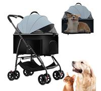 3 in 1 Dog Stroller 4 Wheels Folding Pet Stroller with Detachable Carrier Multifunction Dog Travel Carrier Portable Pet Jogging Stroller for Medium Small Dogs Cats