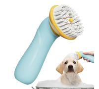 3-in-1 Dog Wash Brush Soap Dispenser & Soft Brush Head Pet Bath | Gentle Dog Bath, Dog Bath Dog Scrub for Bath Time, Gentle Massage Washing Brush for Dogs and Cats, Quick Cleaning V