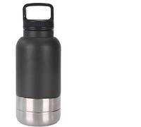 3-in-1 Dog Water Bottle, Stainless Steel Insulated Puppy Water Bottle with Detachable Food Bowl and Water Bowl, Portable Dog Water Bottles for Walking, Travel, Camping （32oz)