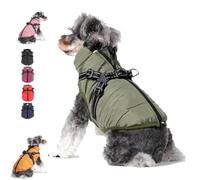 3 in 1 Dog Winter Jacket, Waterproof Windproof Coat with Harness and Zipper for Small Medium Large Dogs and Cats, Durable Snow Jacket