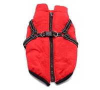 3 in 1 Dog Winter Jacket, Waterproof Windproof Snow Coat with Harness & Zipper | for Small Medium Large Dogs (Red,Medium)