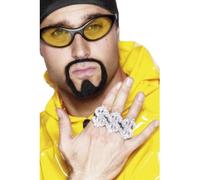 3 in 1 Dollar Rapper Ring, Silver Halloween