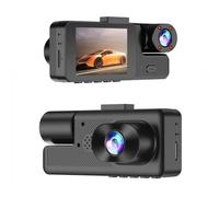 3 in 1 Dual Lens, HD 1080P 3 Channel Dash Cam Front and Rear Cabin Recording, Night Vision Loop Recording, Motion Detection, Car DVR Dash Cam with Video Recorder