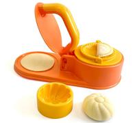 3 in 1 Dumpling Maker Machine, Dough Presser Dumpling Press Wrapper, Home DIY Bao Bun Empanada Mold Making Tool (Orange)