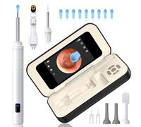 3-in-1 Ear Wax Removal, Earglow 3.97-Inch HD IPS Otoscope with 6 LED Lights, IP67 Waterproof Ear Cleaner Kit with TF Card& Storage Box, Ear, Facial and Oral Cleaning Tools with HD Camera