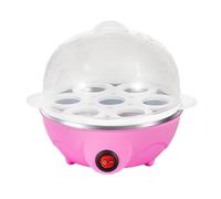 3-in-1 Egg Boiler, Electric Egg Cooker with 7 Eggs Capacity, Omelette Maker Kitchen Appliance for Soft/Hard Boiled Eggs, Easy Breakfast Cooker with Measuring Cup (Pink)