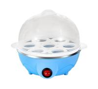 3-in-1 Egg Boiler, Electric Egg Cooker with 7 Eggs Capacity, Omelette Maker Kitchen Appliance for Soft/Hard Boiled Eggs, Easy Breakfast Cooker with Measuring Cup (Blue)