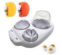 3 in 1 Egg Slicer for Hard Boiled Eggs,3 Cutting Modes,with 2 Egg Shell Opener,Stainless Steel Kitchen Dicer for Strawberry, Grape, Mushroom