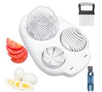 3 in 1 Egg Slicer for Hard Boiled Eggs Heavy Duty - Handy Kitchen Dicer - Find Your Hidden Gift Inside The Box -Heavy Duty Stainless Steel Egg Cutter for Soft Food Strawberry, Mushroom