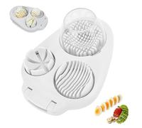 3 in 1 Egg Slicer for Hard Boiled Eggs, Portable Multifunctional Egg Cutter with Stainless Steel Wire, Food Evenly Slice Dice Chop Strawberry Banana Tomato Mushroom for Kitchen Chopper Tool