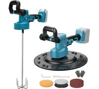 3 in 1 Electric Cordless Cement Paddle Mixer，Mortar Trowel & Wall Sander, 6 Speed Electric Compatible with Makita18V, 80-200RPM Plaster Mortar Cement Putty Trowel(No Battery)