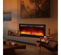 3 In 1 Electric Fireplace, 60"/152cm Freestanding/Wall Mounted/Recessed Electric Fireplace with 12 Colour Flame Effect, Touch & Remote Control, 2 Heat Settings 900W - 1800W