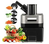 3-in-1 Electric Food Processor, 100W Vegetable Cutter Slicer Grater - Automatic Commercial Chopper with Stainless Steel Blades, 3 Attachments & Cleaning Grid, for Onions Potatoes Cabbage Lemon