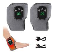 3-in-1 Electric Foot Massager, Triple Method Ankle Massager, Portable Feet Heating Pad, USB Rechargeable Ankle Massage with 3 Mode, 5 Heat Level Foot Wrap Warmer for Women and Men (2)