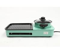 3 in 1 Electric Grill Electric Smokeless Grill with Hot Pot 2200w Indoor Korean BBQ Grill Detachable Shabu Hot Pot Electric Barbecue Frying Soup Making for 2-3 People