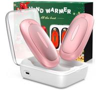 3-in-1 Electric Hand Warmers Rechargeable 2 Pack,14000mAh Portable Dual-Sided Handwarmer with Charging Case, 3 Levels Fast Heating Pocket Warmers,Gifts for Men,Women,Raynauds,Hunting Gear(Pink)