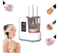 3-in-1 Electric Makeup Brush Cleaner & Dryer Machine - Portable USB-Powered Automatic Makeup Brush Cleaner Tool for Contour, Eyeshadow, Blush & All Beauty Brushes, Swirl & Dry with One Button (White)