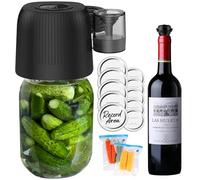 3 IN 1 Electric Mason Jar Vacuum Sealer Kit, Automatic Vacuum Sealer for Jars, Compatible With Food Storage, Vacuum Bags Seal, Wine Bottles, Birthday Gifts for Women, Gifts for Mom, Grandma