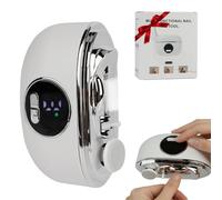 3-in-1 Electric Nail Clippers and Nail Files with LED Light & Chip Storage Box, Safe Quiet Nail Clippers for Baby Elderly Adults Travel Care Low Vision, Gift for Home (White)