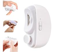 3 in 1 Electric Nail Clippers, Automatic Baby Nail Trimmer Electric with Polishing & 2 Speeds, USB Rechargeable Nail Clipper for Kids/Seniors/Adults, Low Noise & LED Light (White)