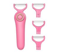 3-in-1 Electric Peeler | Auto Blade for Fruits/Vegetables | 3 Interchangeable Blades | USB Charging,Battery Capacity 1500 mAh | Kitchen, Travel, Camping (PL907-PINK)