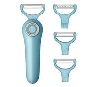 3-in-1 Electric Peeler | Auto Blade for Fruits/Vegetables | 3 Interchangeable Blades | USB Charging,Battery Capacity 1500 mAh | Kitchen, Travel, Camping (PL907-BLUE)