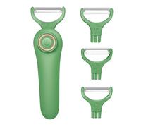 3-in-1 Electric Peeler | Auto Blade for Fruits/Vegetables | 3 Interchangeable Blades | USB Charging,Battery Capacity 1500 mAh | Kitchen, Travel, Camping (PL907-GREEN)