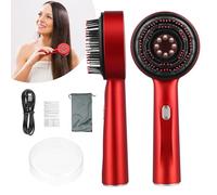 3 in 1 Electric Scalp Massaging Brush with IPX7 Waterproof,Cordless Red Light Hair Massager,Scalp Massage Comb,Hair Oil Applicator,Massager for Stimulates Hair Growth(Red)