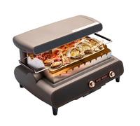 3-in -1 Electric Table Top Grill, Multifunctional BBQ Machine with Automatic Rotating Skewer - 6-Level Firepower Adjust for Party, Camping & Festival Cooking