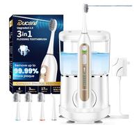 3-in-1 Electric Toothbrush with Water Flosser, Upgraded 2.0 Flossing Toothbrush with 5 Speeds & 3 Modes, 30 Days/Charge for Teeth Cleaning and Plaque Removal, Sensitive Teeth & Dental Implants