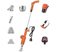 3-in-1 Electric Weed Burner, 2000W Thermal Weeder & Hot Air Gun, 1202℉ Max, 5 Nozzles for Garden Grass, BBQ Ignition, Ice Melting(Orange Color)