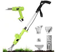 3-in-1 Electric Weed Burner & Hot Air Gun - 500L/min, 5 Nozzles for Flame Weeding, Roofing & Ice Melting (Heavy-Duty Garden Tool)(Green)
