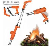 3-in-1 Electric Weed Burner & Hot Air Gun,Electric Weed Killer Burner Wand Thermal Weeding Stick with 5 Nozzles,650℃ Thermal Weeder & BBQ Lighter,for Flame Weeding, Roofing & Ice Melting