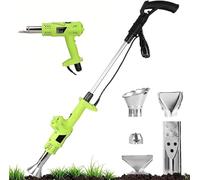 3-in-1 Electric Weed Burner,Wand Thermal Weeding Stick with 5 Nozzles,Thermal Weeder & BBQ Lighter,Up to 650℃,Air Flow: 500 L/min,for Flame Weeding,Roofing & Ice Melting