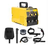 3-in-1 Electric Welding Machine, MIG Stick Lift-TIG Welder for Steel, Portable Welder with 140A Output Dual Voltage 110V/220V, Synergic IGBT Tech Yellow