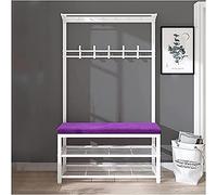3-in-1 Entryway Bench with Coat Rack & Shoe Storage Velvet Cushion Seat Easy Assembly Stylish Hall Tree with Hooks for Coats & Shoes Perfect for Home nization