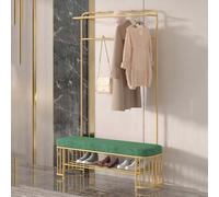 3-in-1 Entryway Shoe Bench Rack with Coat Hooks - Space-Saving Freestanding Storage for Small Spaces Hallway Mudroom and Entryway