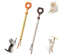 3-in-1 Extendable Cat Scratching Brush, Double-Sided Massage Grooming Brush with Interactive Toy, Multifunctional Cat Back Scratcher & Grooming Tool for Home, Playtime, Relaxation (Color B)