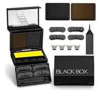 3-in-1 Eye Stamp Kit，Lower Lash & Eyeliner & Mole Mark, Black & Brown Ink | 0.05mm Fine Lashes, Waterproof, Smudge Proof, Compact Mirror, Beginner Friendly, Interchangeable Heads, Travel Friendly