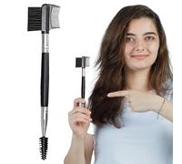 3-in-1 Eyebrow and Lash Comb - Dual-Ended Brush with Spoolie & Separator - Grooms Brows, Tames Lashes, Removes Mascara Clumps