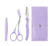 3-in-1 Eyebrow Trimming Kit - Professional Trimmer, Scissors & Tweezers - Stainless Steel - Men & Women Eyebrow Shaping