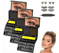 3-in-1 Eyelash Stamp Kit, Lower Lash & Eyeliner Stamp, Black Box | 3-in-1 Lower Lash & Eyeliner Stamp Kit with Beauty Mark, Black & Brown, Portable Black Box for Quick Eye Makeup(3pcs)