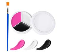 3 in 1 Face Body Paint Set - Pink White Black Oil-Based Blendable Colours - Waterproof Long Lasting Makeup Kit for Halloween Zombie Vampire Clown Skeleton Cosplay Football Fans (#03)