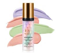 3 In 1 Face Primer Before Makeup,SPF 50 Sunscreen Isolation Cream,Three-colour Concealer Cream Color Correcting Primer,Hydrating,Oil Control Facial Serum & Concealer,Even Skin Tone,Radiance Skin(40g)