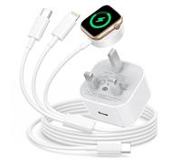 3 in 1 Fast Charger for Apple Watch and iPhone, iWatch Charger Cable 2M and USB C Fast Charger Plugwith 20W Fast Wall Charger for iWatch Series 10/9/8/7/6/SE/Ultra, iPhone 16 15 14 13 12 11 Pro Max