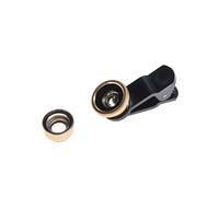 3 in 1 Fisheye Lens Wide Angle Phone Macro Lens Threaded | 0.67x, Golden Finish, Metal and Optical Lens, for Phone and Tablet, Close-up Clarity