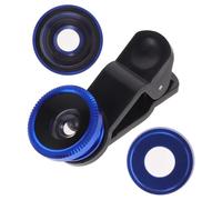 3 in 1 Fisheye Macro Wide Angle Camera Lens for Mobile Phone | Universal Interface Clip on Design Blue 52mm Aluminium Alloy and Glass Build for 6s/7/8/x