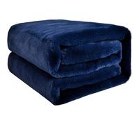 3 In 1 Fleece Cozy Blanket Sleeves Snuggle Rug Wrap Snug Memory Foam Slippers & Insole - Blue