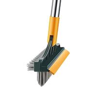 3 in 1 Floor Scrub Brush with Squeegee,2022 New Floor Brush Scrubber with Long Handle,Premium Rotating Bathroom Kitchen Crevice Cleaning Brush,120° Triangular Rotating Brush Head with Squeegee (Green)